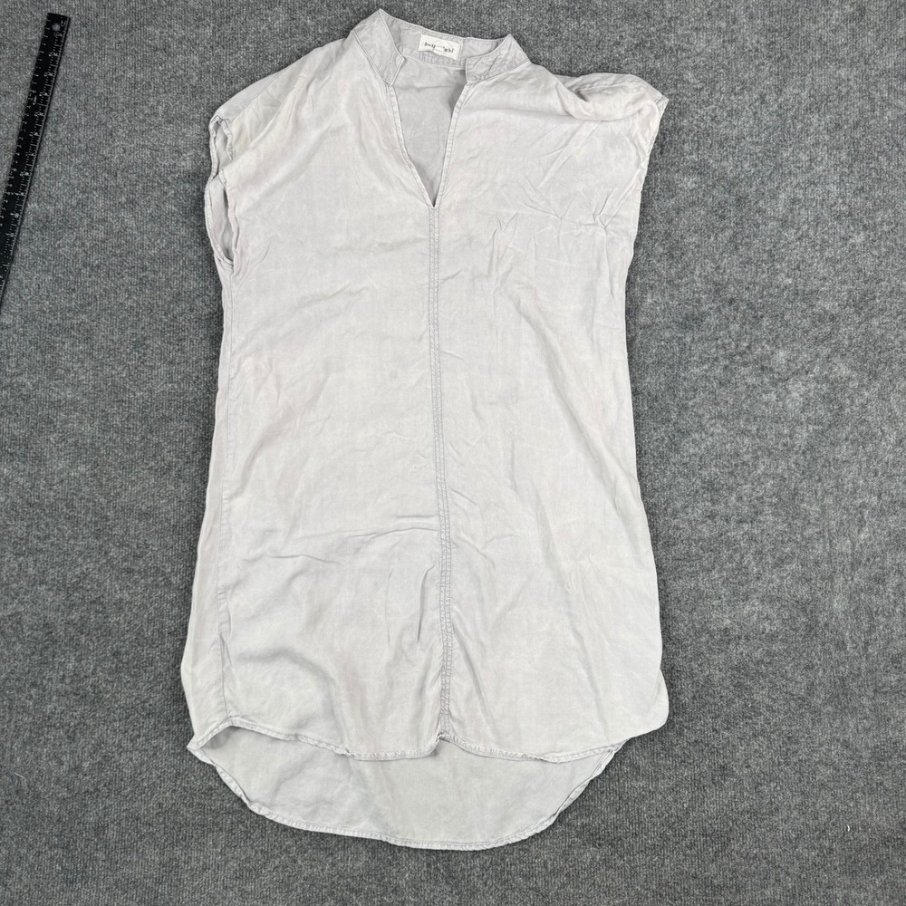 Bella Dahl Tunic Dress Womens Size M Gray Sleeveless V-Neck Made in USA Casual
